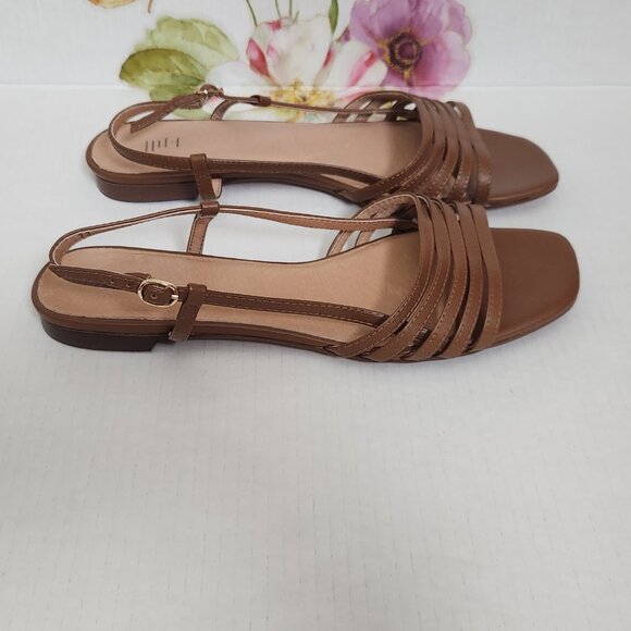 J Jill Women's Size 11 Brown Leather Upper Flat Sandals - Picture 4 of 7
